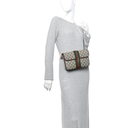 Gucci GG Supreme Monogram Azalea Calfskin Web Jackie 1961 Belt Bag 100 40 Beige Ebony Brown Sugar 2 of 10