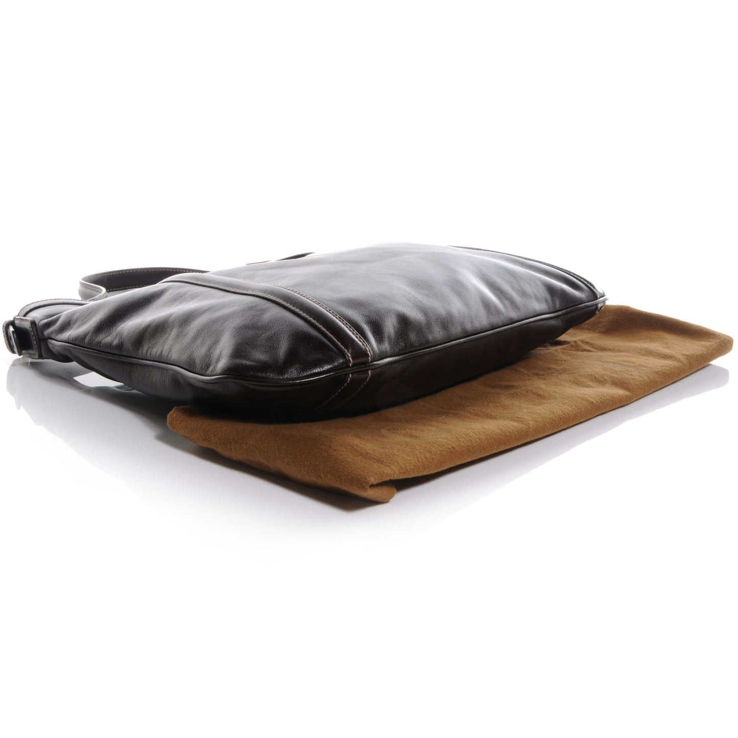 Leather Britt Medium Hobo Dark Brown