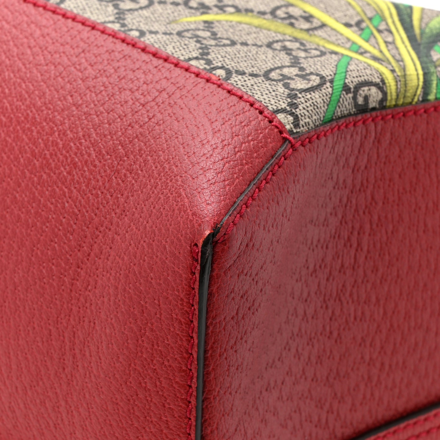 GG Supreme Monogram Flora Web Large Ophidia Tote Red