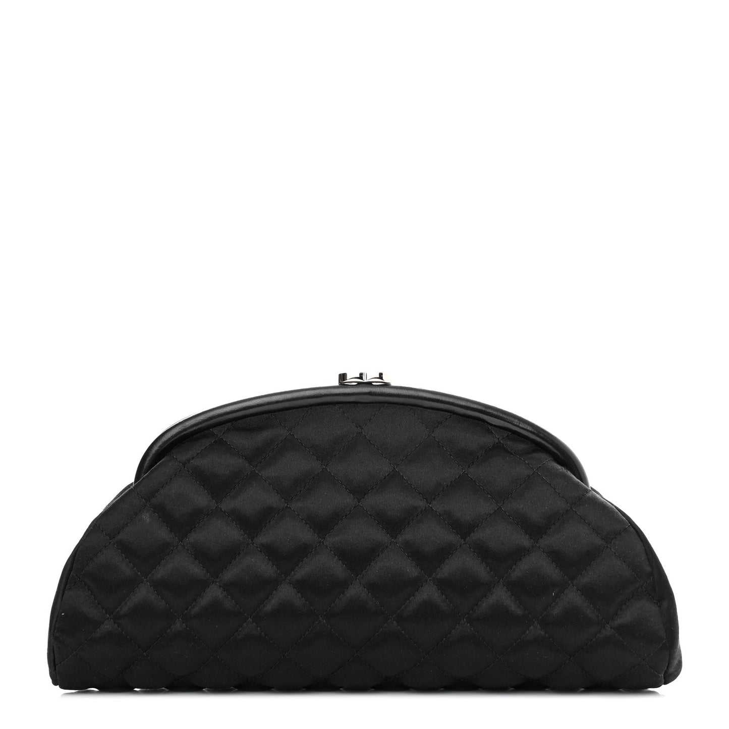 Satin Quilted Timeless Clutch Black