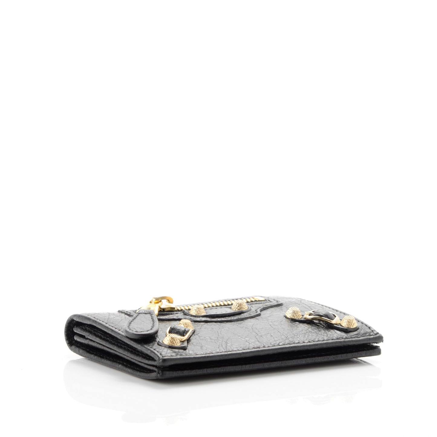Agneau Giant Gold Card Case Black