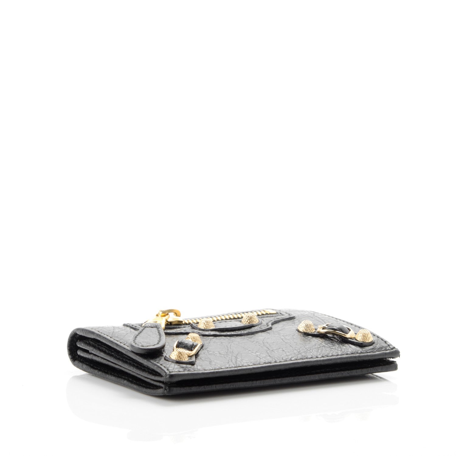 Balenciaga Agneau Giant Gold Card Case Black 4 of 7