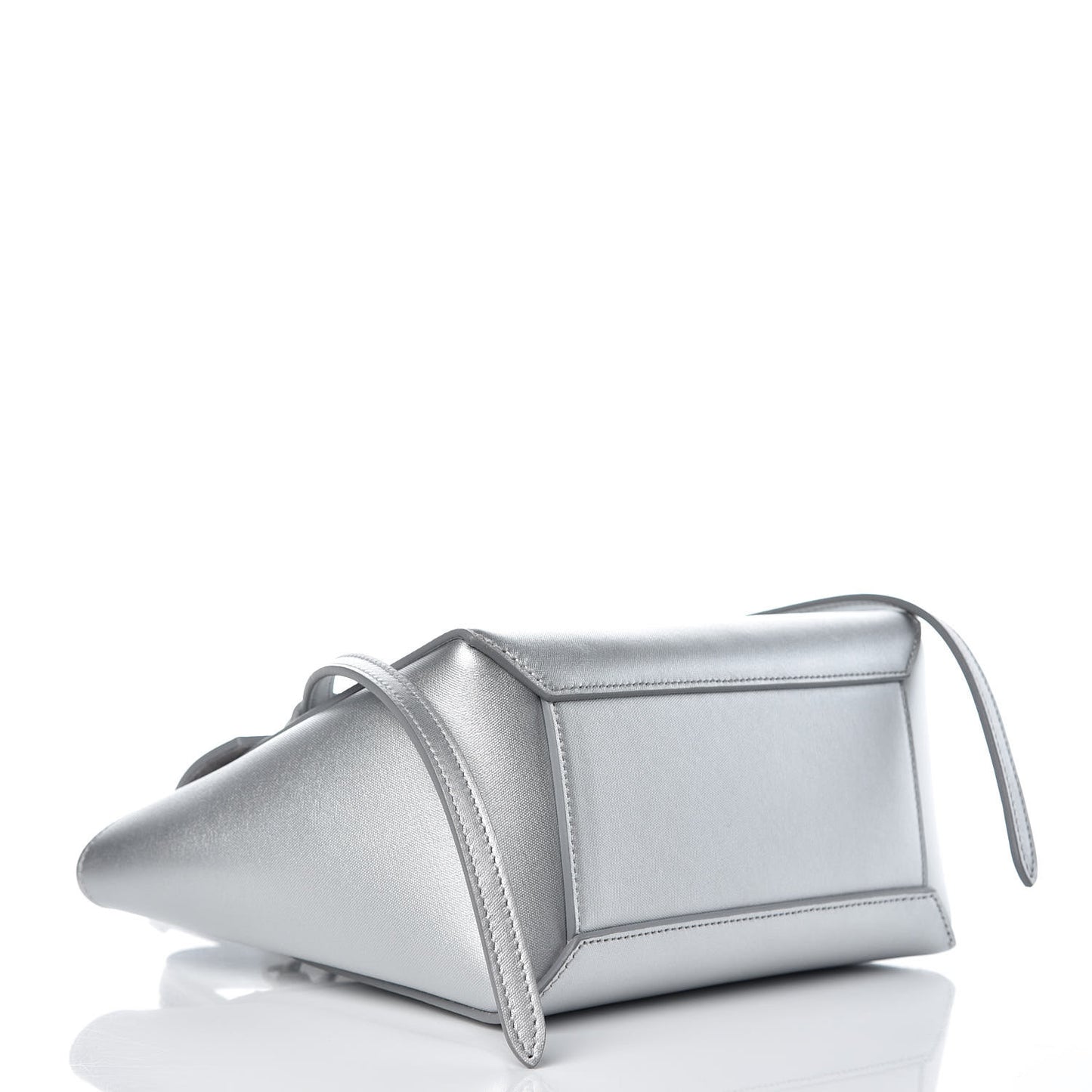 Laminated Calfskin Nano Belt Bag Silver