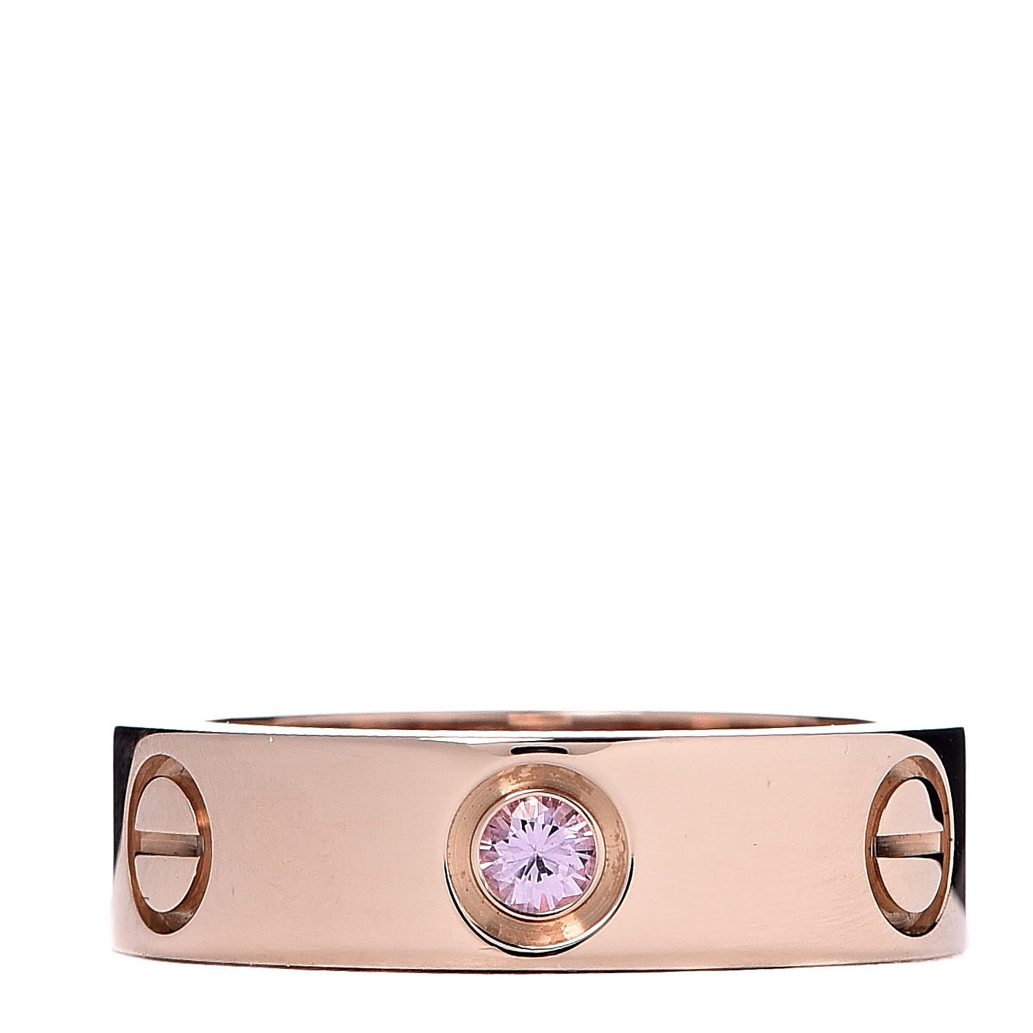 Cartier 18K Pink Gold Pink Sapphire 5.5mm LOVE Ring 51 5.75 1 of 5
