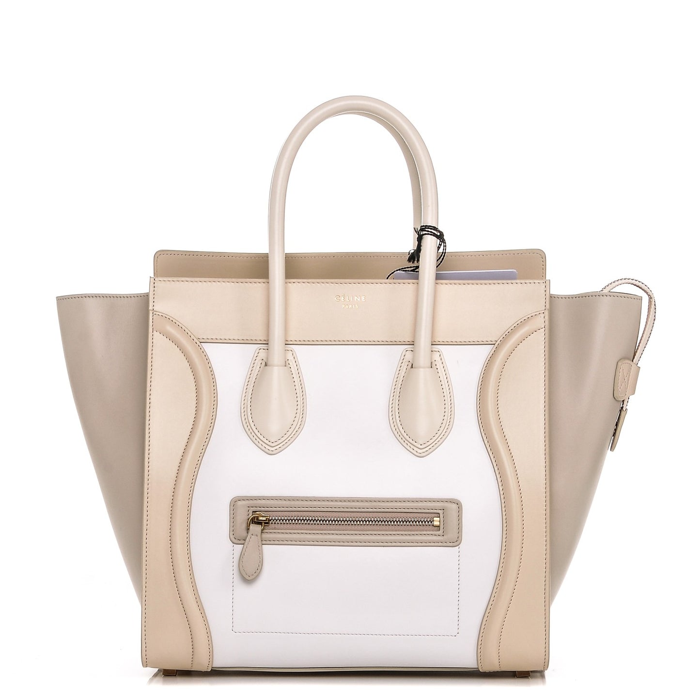 Smooth Calfskin Mini Tri-Color Luggage White