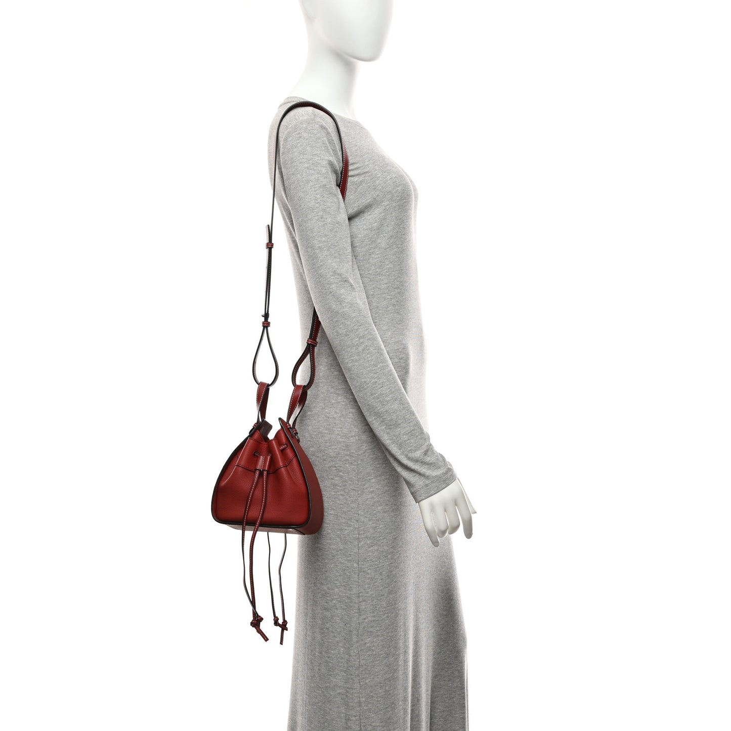 Soft Grained Calfskin Mini Hammock Shoulder Bag Dark Red