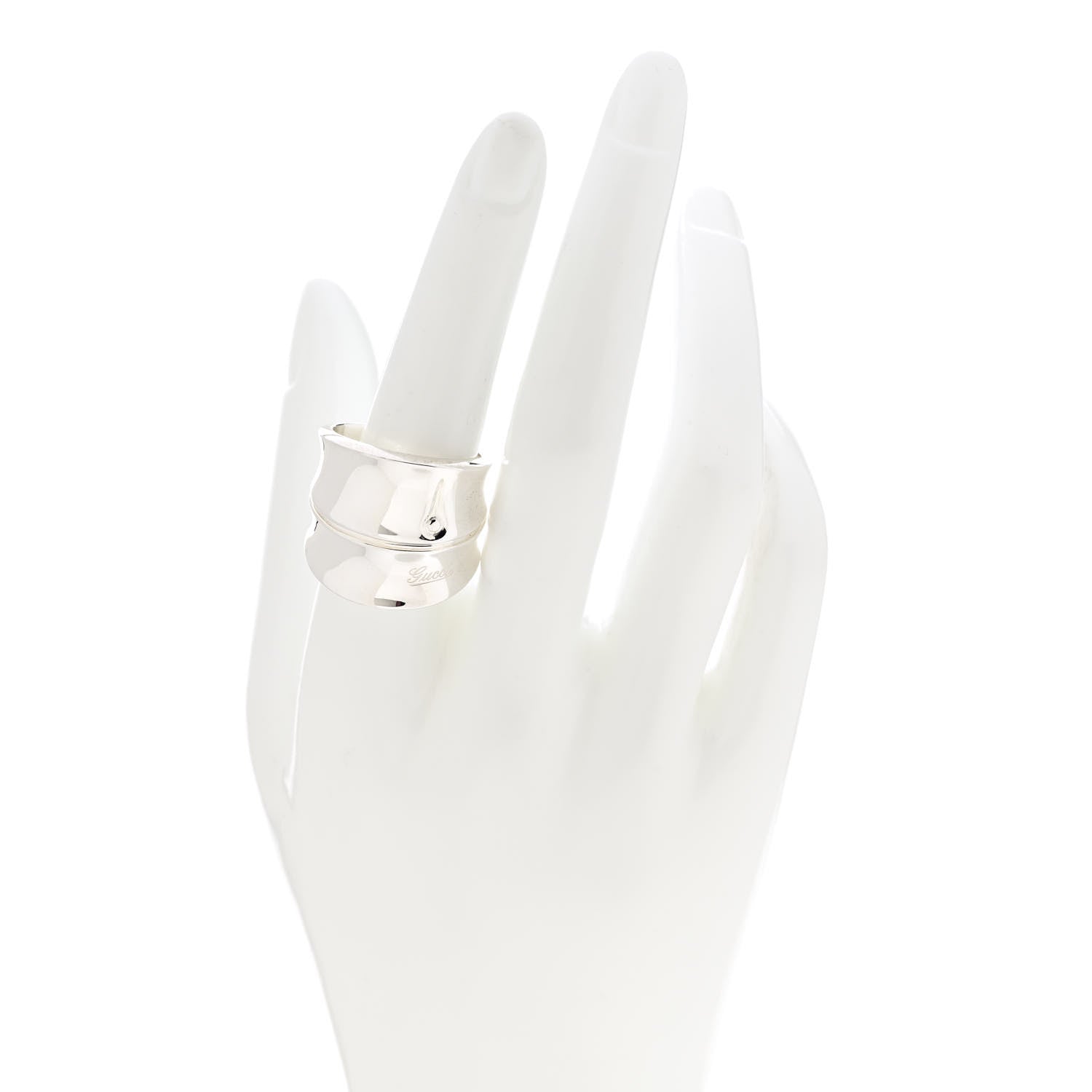 Gucci Sterling Silver Bamboo Ring 59 8.75 2 of 6