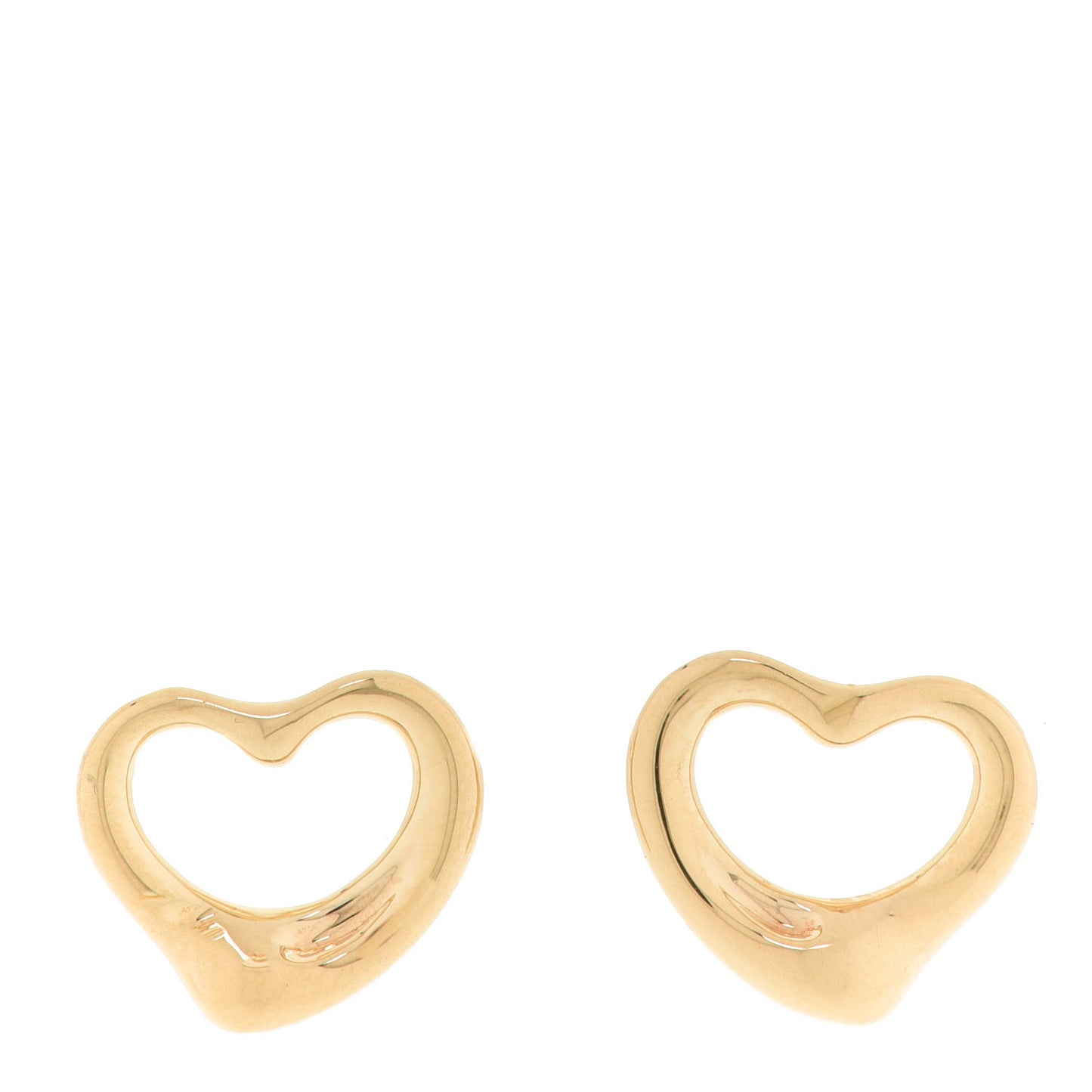 18K Yellow Gold 11mm Elsa Peretti Open Heart Earrings