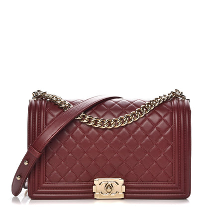 Chanel Lambskin Quilted New Medium Boy Flap Dark Red 1 of 7