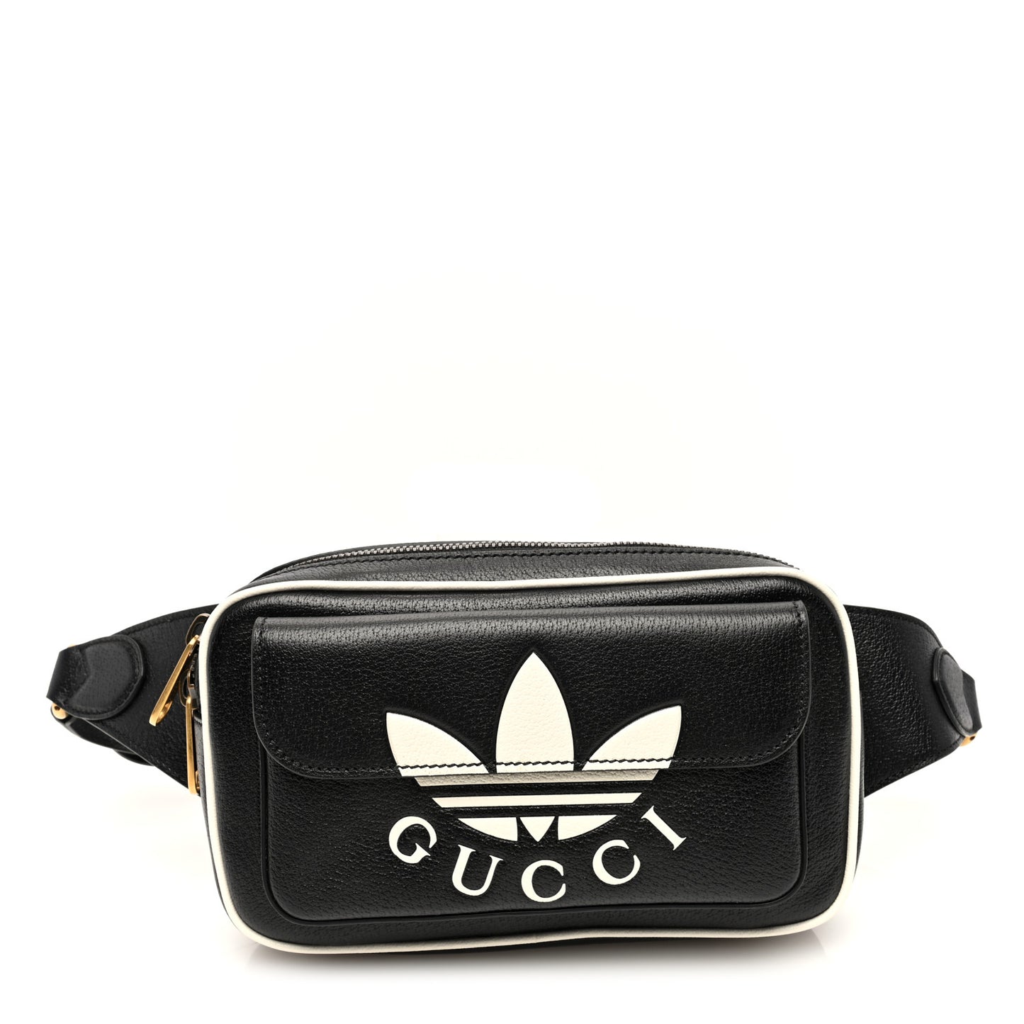X ADIDAS Textured Dollar Calfskin Belt Bag Black