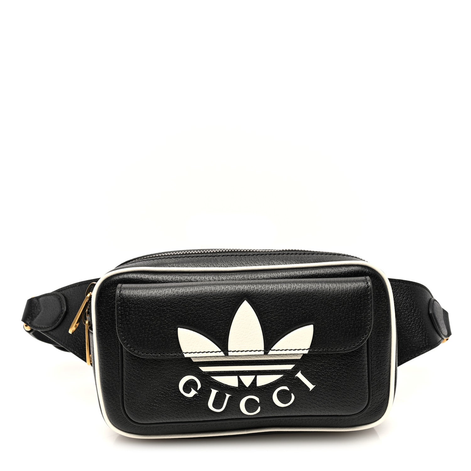 Gucci X ADIDAS Textured Dollar Calfskin Belt Bag Black 1 of 9