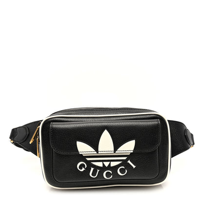Gucci X ADIDAS Textured Dollar Calfskin Belt Bag Black 1 of 9