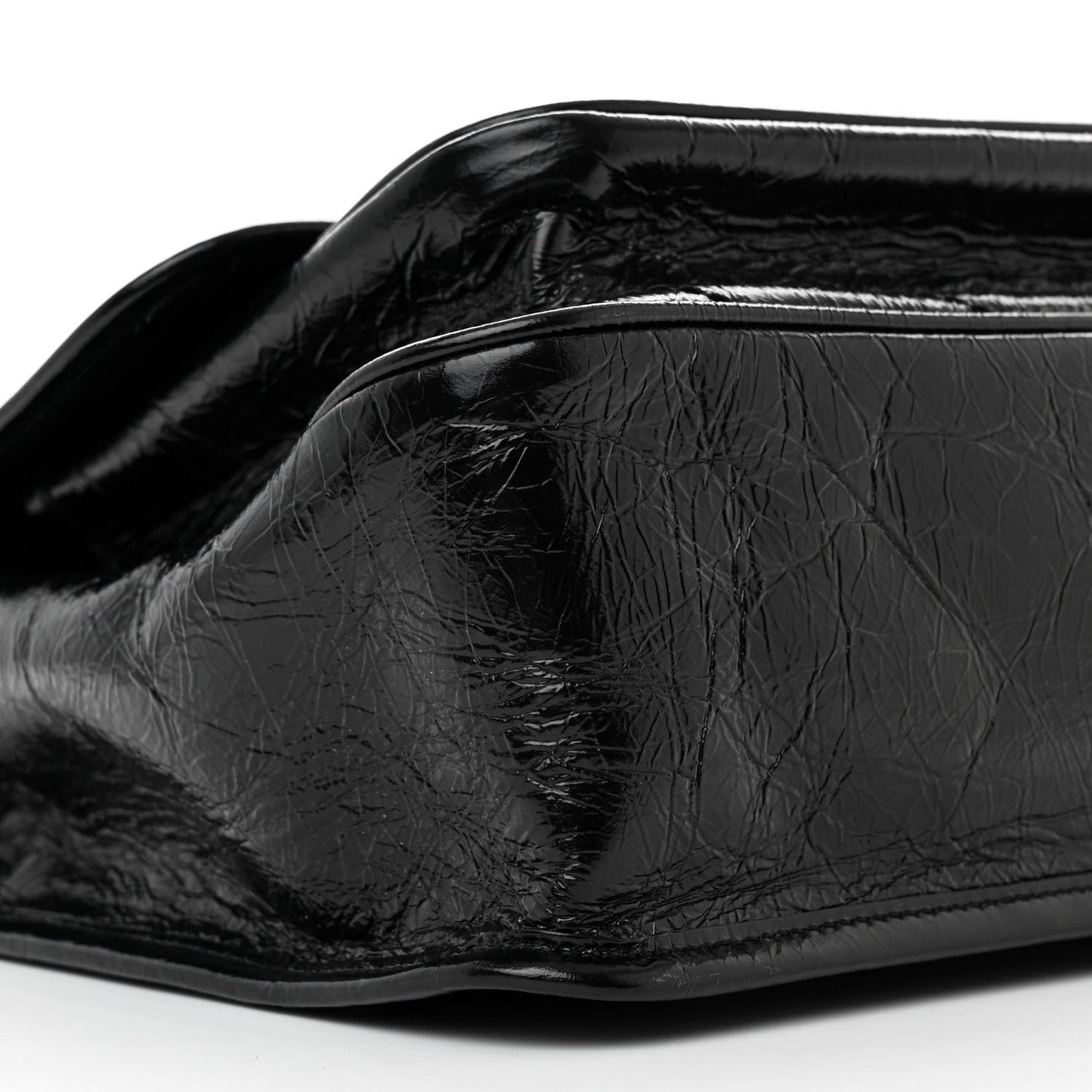 Crinkled Calfskin Matelasse Monogram Medium Niki Chain Satchel Black