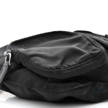 Prada Tessuto Nylon Soft Calfskin Sling Belt Bag Black 9 of 16