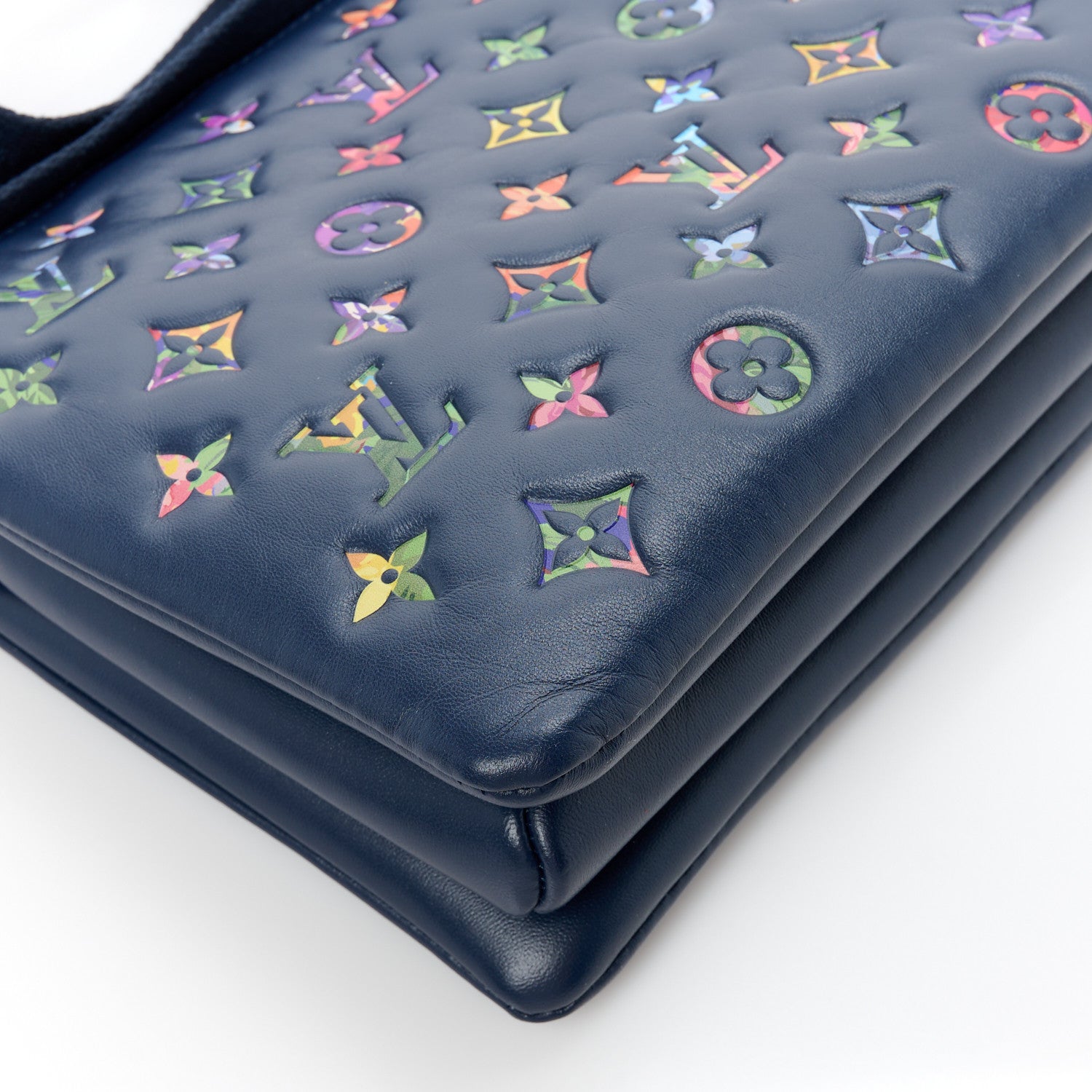 Louis Vuitton Lambskin Embossed Monogram LV Garden Coussin PM Navy 10 of 12