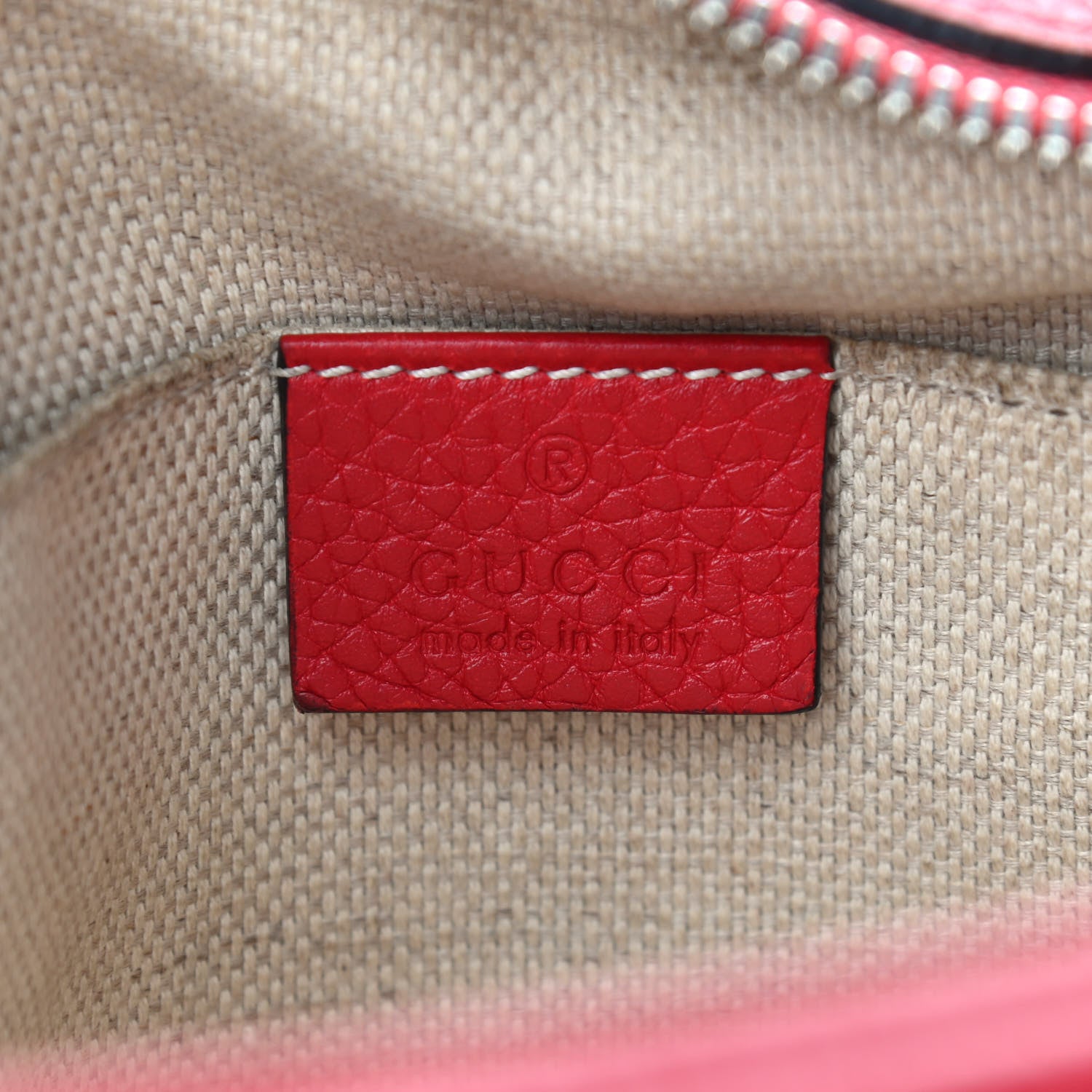 Gucci Pebbled Calfskin Small Soho Disco Bag Tabasco Red 6 of 14