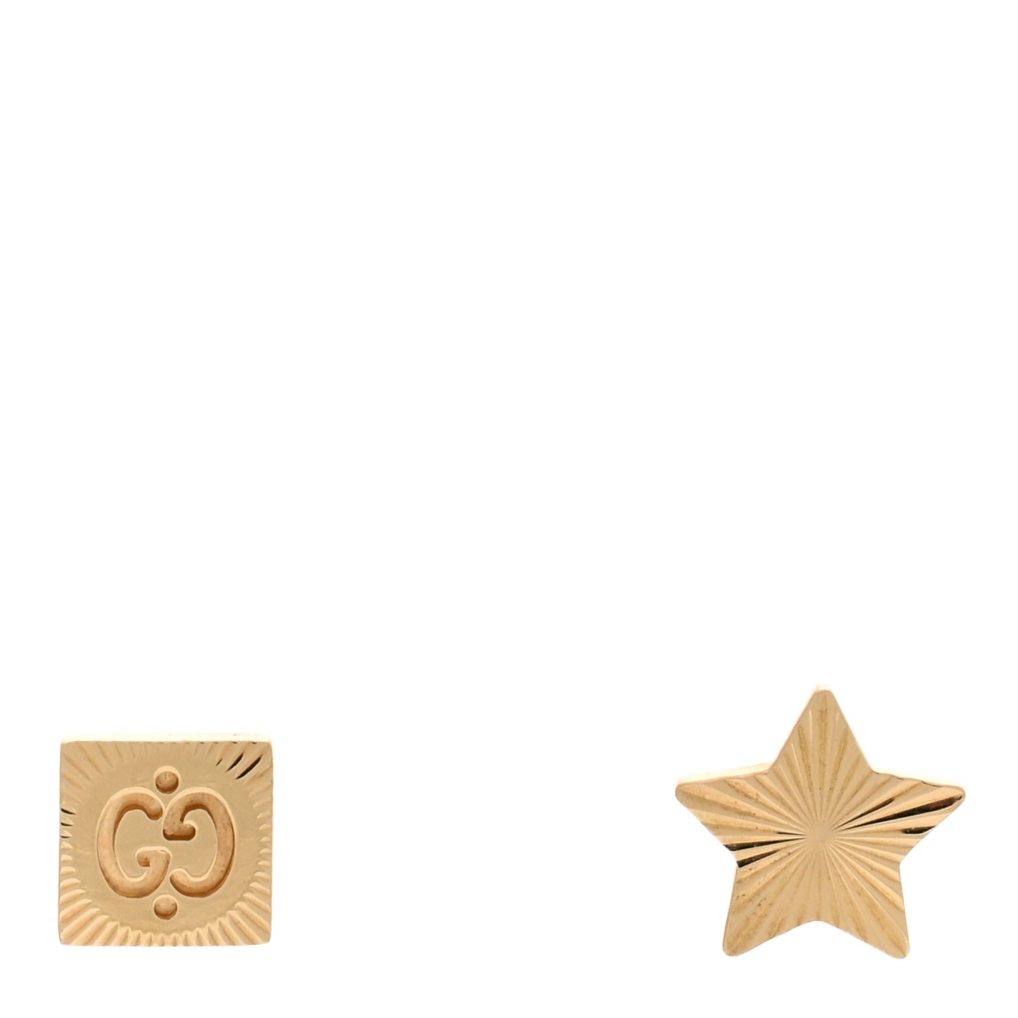 18K Yellow Gold Icon Square Star Earrings