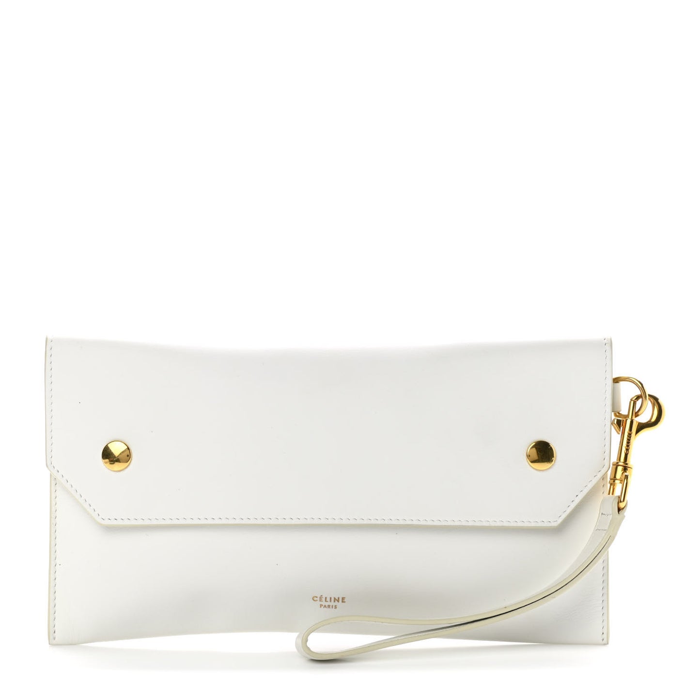 Smooth Calfskin Travel Clutch White