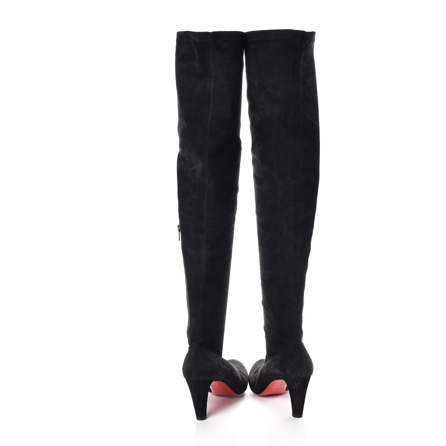 Christian Louboutin Veau Velours Alta Top 70 Over The Knee Boots 39 Black 5 of 15