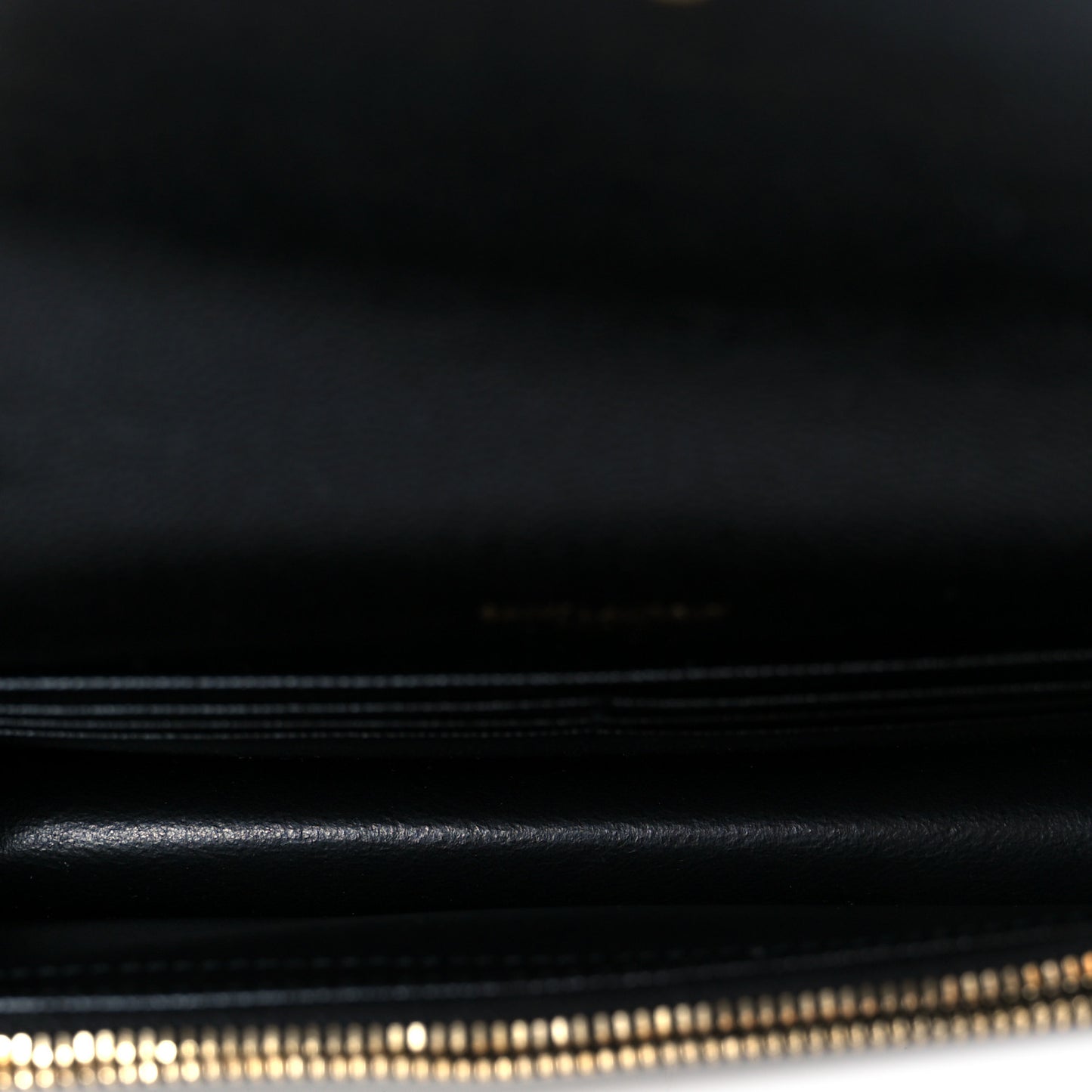 Grain De Poudre Matelasse Chevron Monogram Envelope Chain Wallet Black