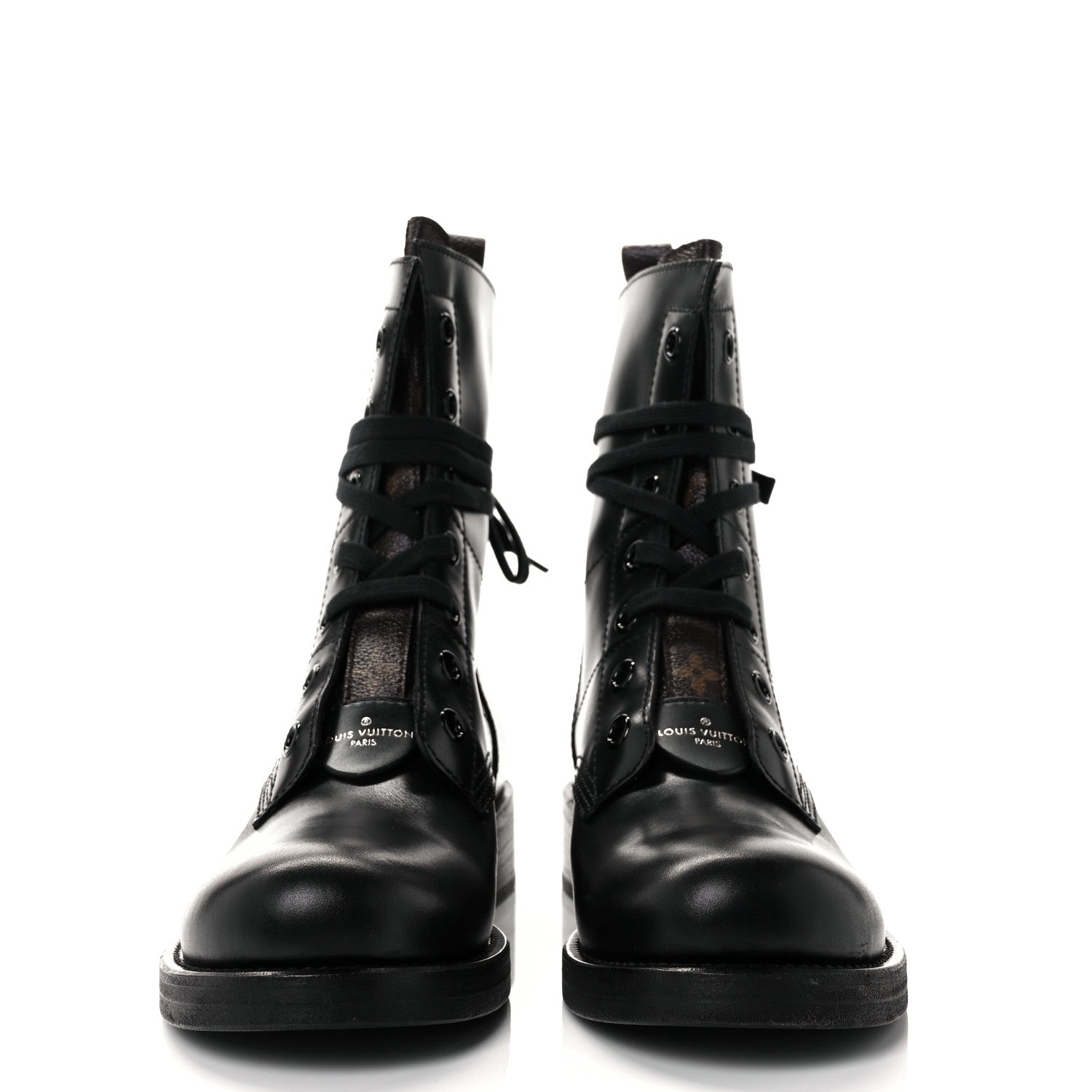 Louis Vuitton Calfskin Monogram Metropolis Flat Ranger Boots 40.5 Black 2 of 6