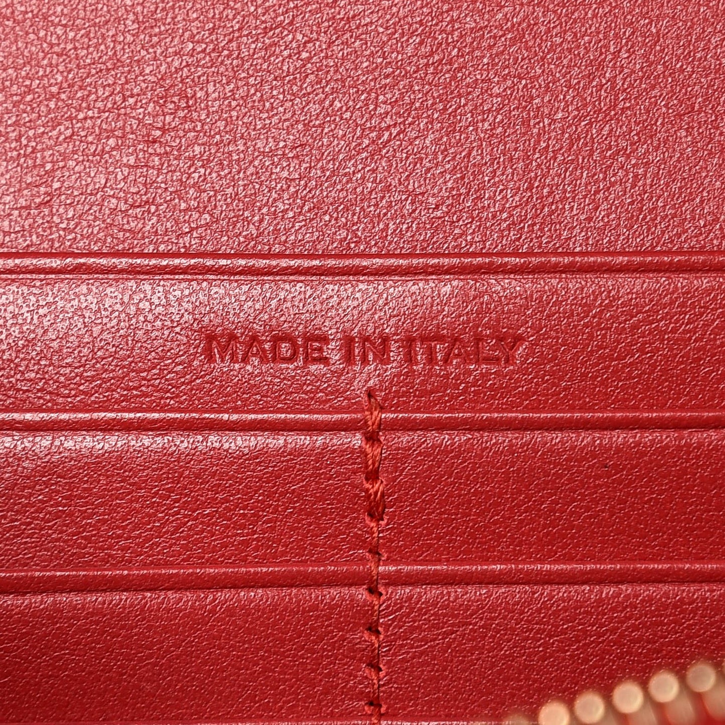 Calfskin Crocodile Embossed Monogram Chain Wallet New Red