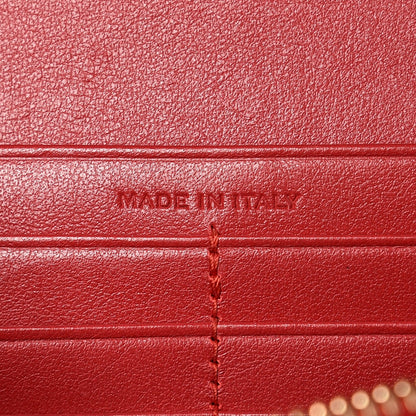 Saint Laurent Calfskin Crocodile Embossed Monogram Chain Wallet New Red 7 of 10