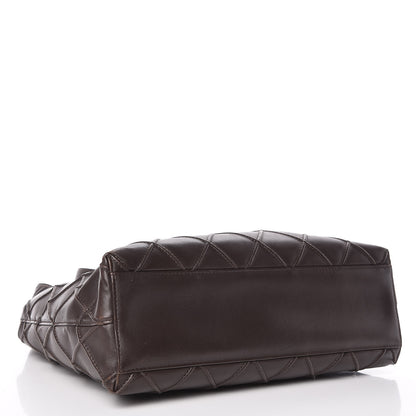 Chanel Lambskin Diamond Stitched Shoulder Bag Brown 4 of 11