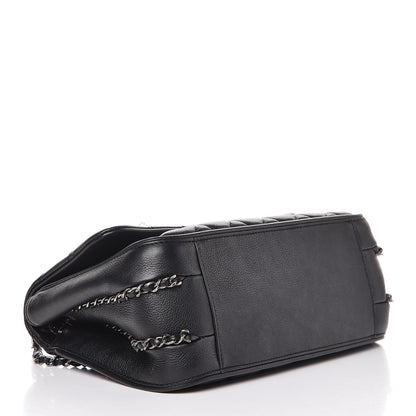 Chanel Calfskin Quilted Medium Frame In Chain Flap Black 4 of 10
