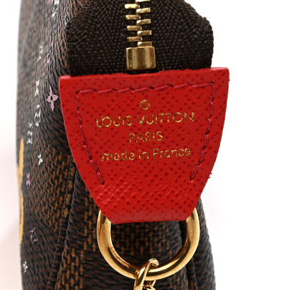 Louis Vuitton Damier Ebene 2019 Christmas Animation Mini Pochette Accessories Red 7 of 8