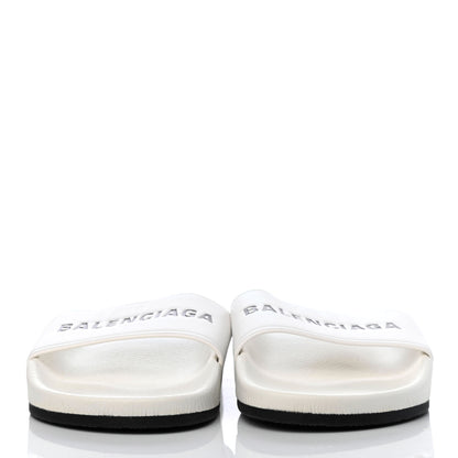 Balenciaga Nappa Logo Womens Pool Slide Sandals 36 White 2 of 4