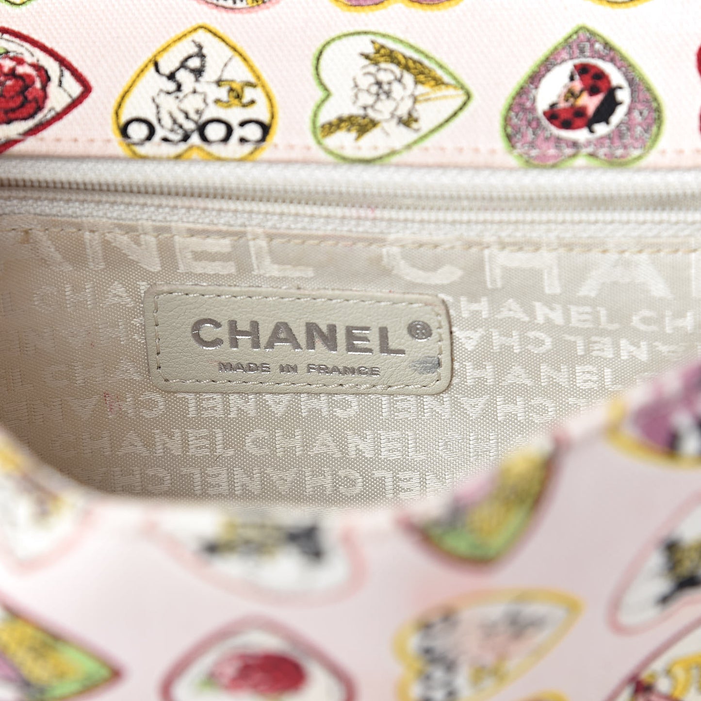 Canvas Coco Hearts Small Flap Bag Pink