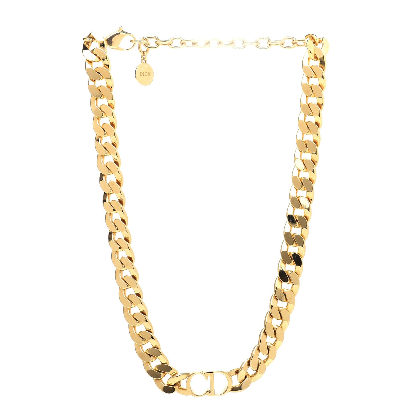 Metal CD Choker Necklace Gold