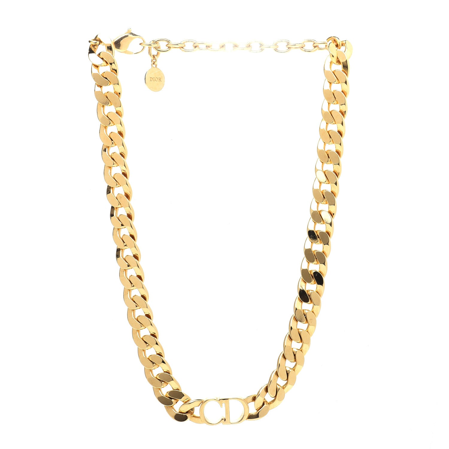 Christian Dior Metal CD Choker Necklace Gold 3 of 6