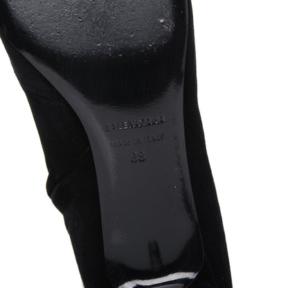 Balenciaga Velvet BB Pointy Toe Ankle Booties 38 Black Vintage 6 of 14