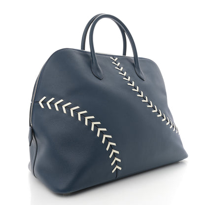 Hermes Evercolor 1923 Bolide 45 Baseball Bag Bleu De Malte Blanc 3 of 11