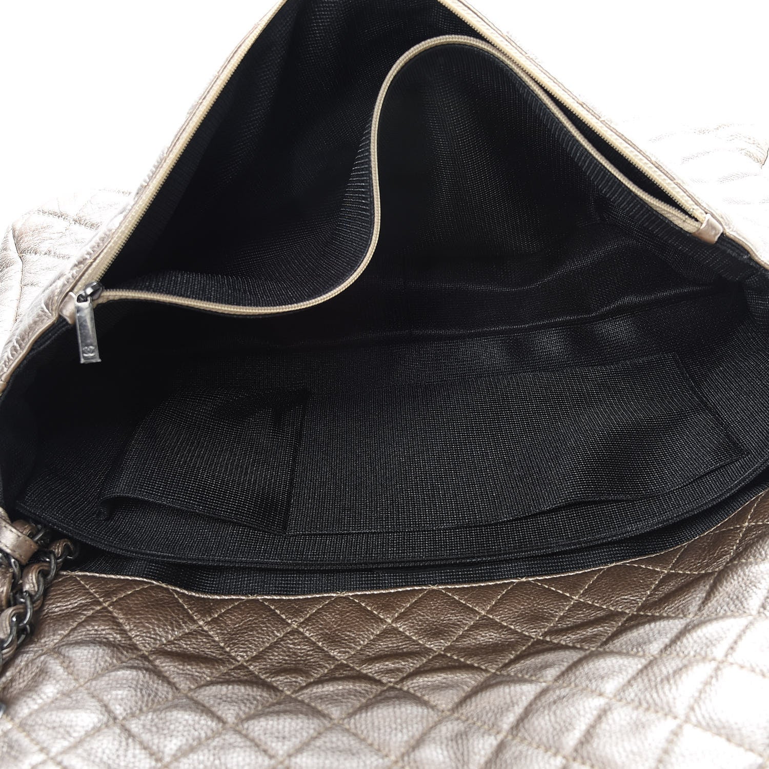 Chanel Metallic Calfskin Quilted XXL Travel Flap Bag Gold 5 of 10