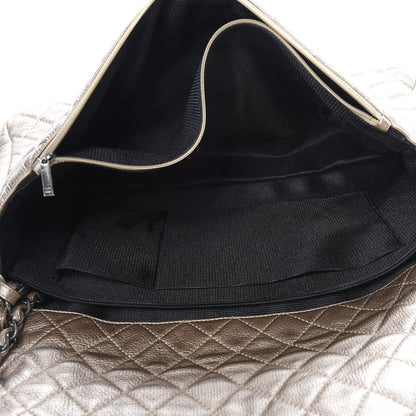 Chanel Metallic Calfskin Quilted XXL Travel Flap Bag Gold 5 of 10
