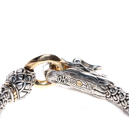 John Hardy Sterling Silver 18K Yellow Gold 6mm Naga Dragon Bracelet 6 of 7