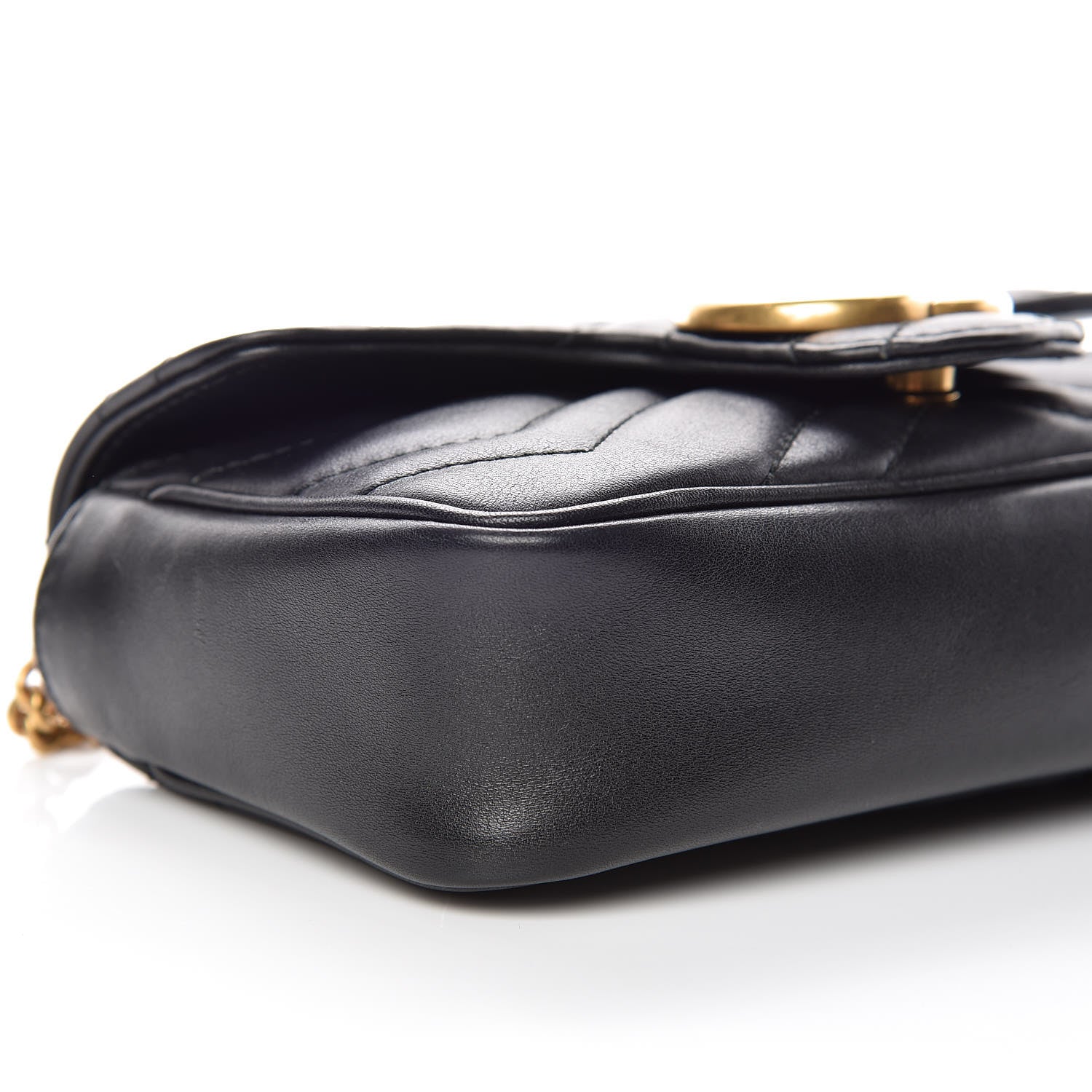 Gucci Calfskin Matelasse Super Mini GG Marmont Shoulder Bag Black 8 of 10