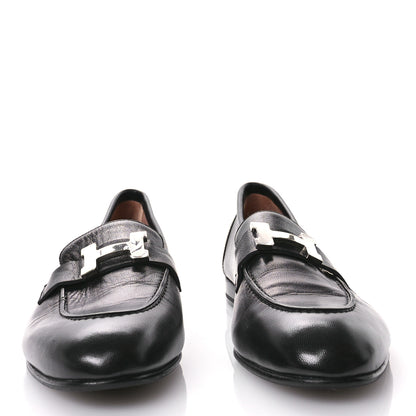 Hermes Goatskin Womens Paris Loafers 38.5 Black 3 of 8