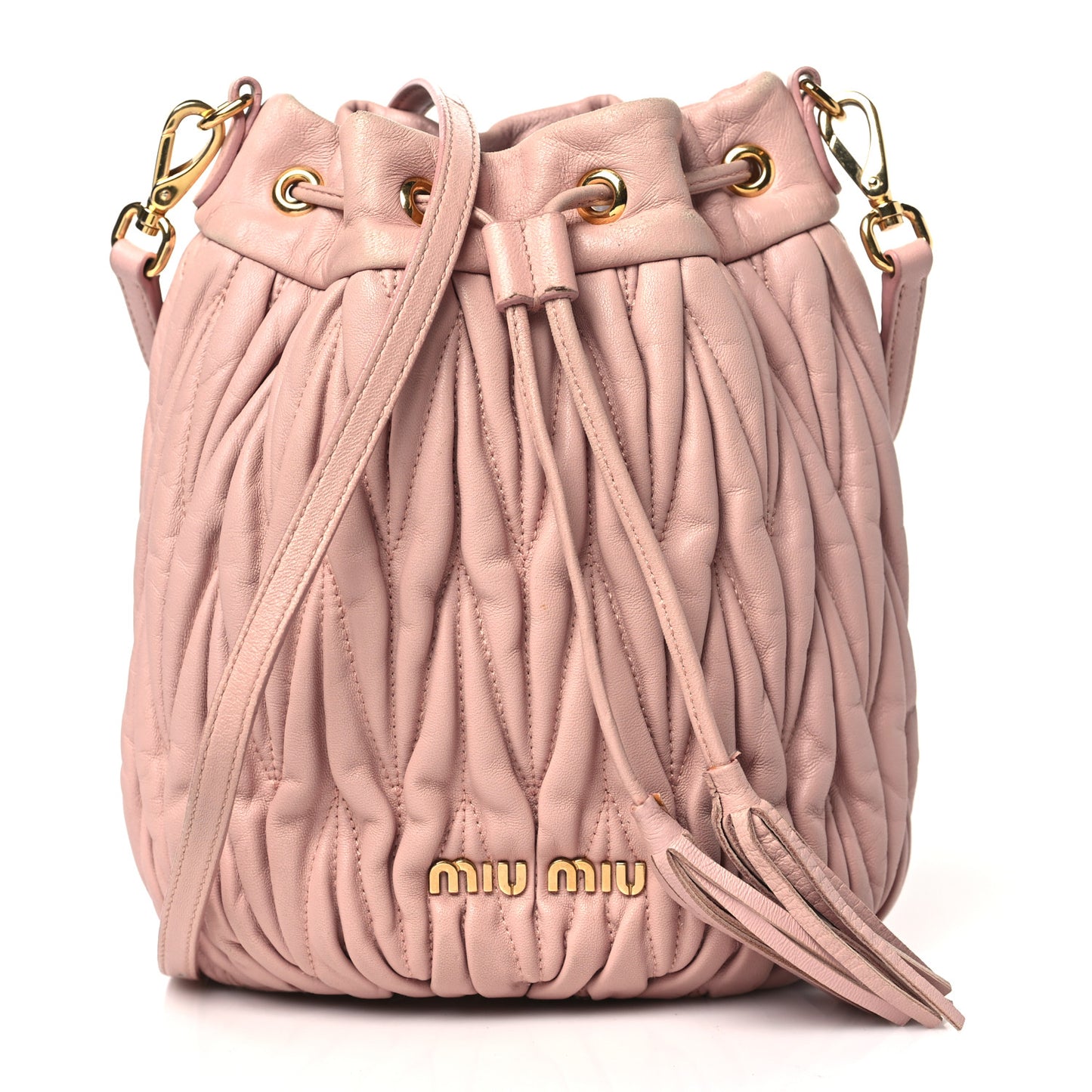 Nappa Matelasse Small Bucket Bag Orchidea
