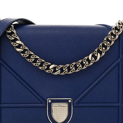 Christian Dior Grained Calfskin Medium Diorama Flap Bag Blue 8 of 17
