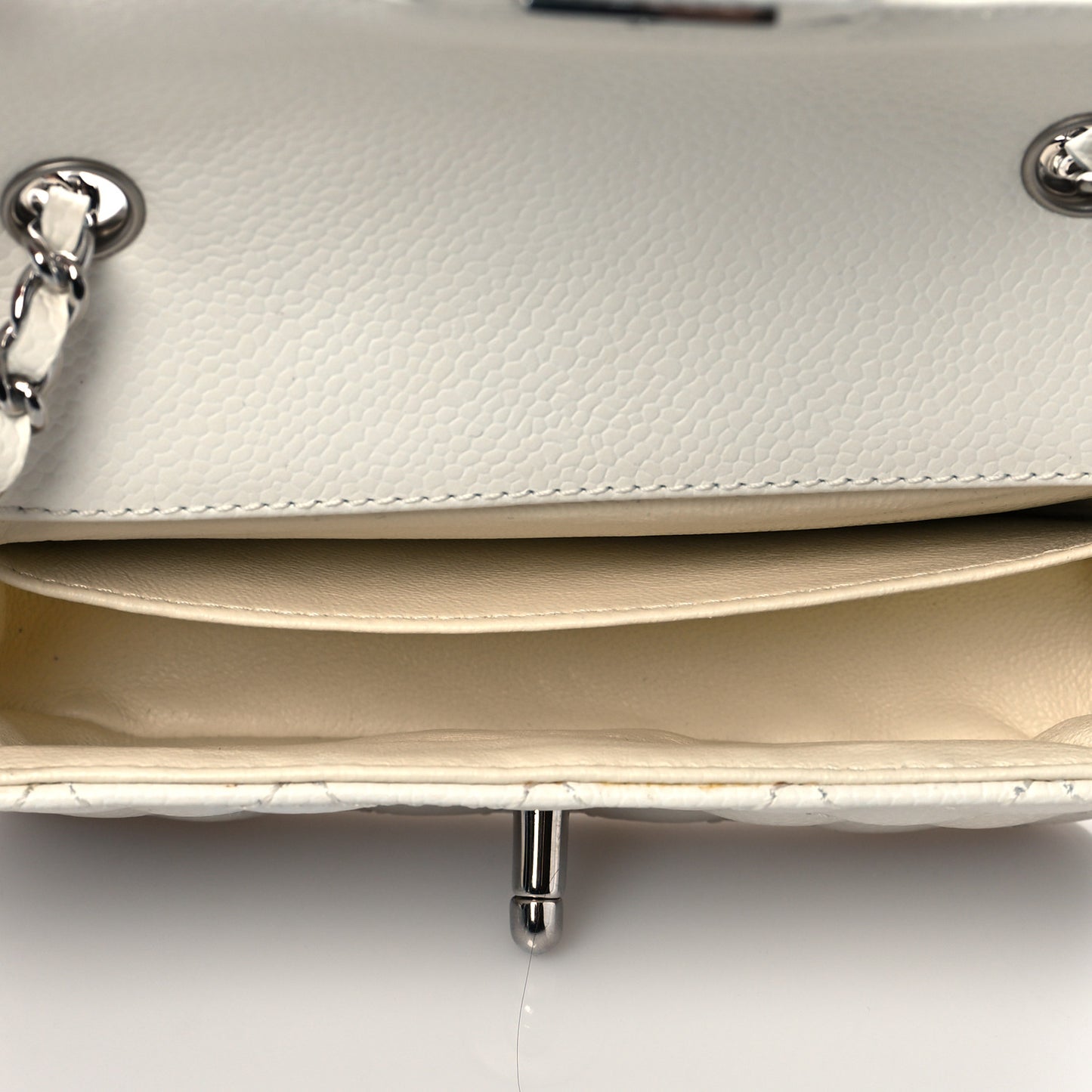 Caviar Quilted Extra Mini Flap White