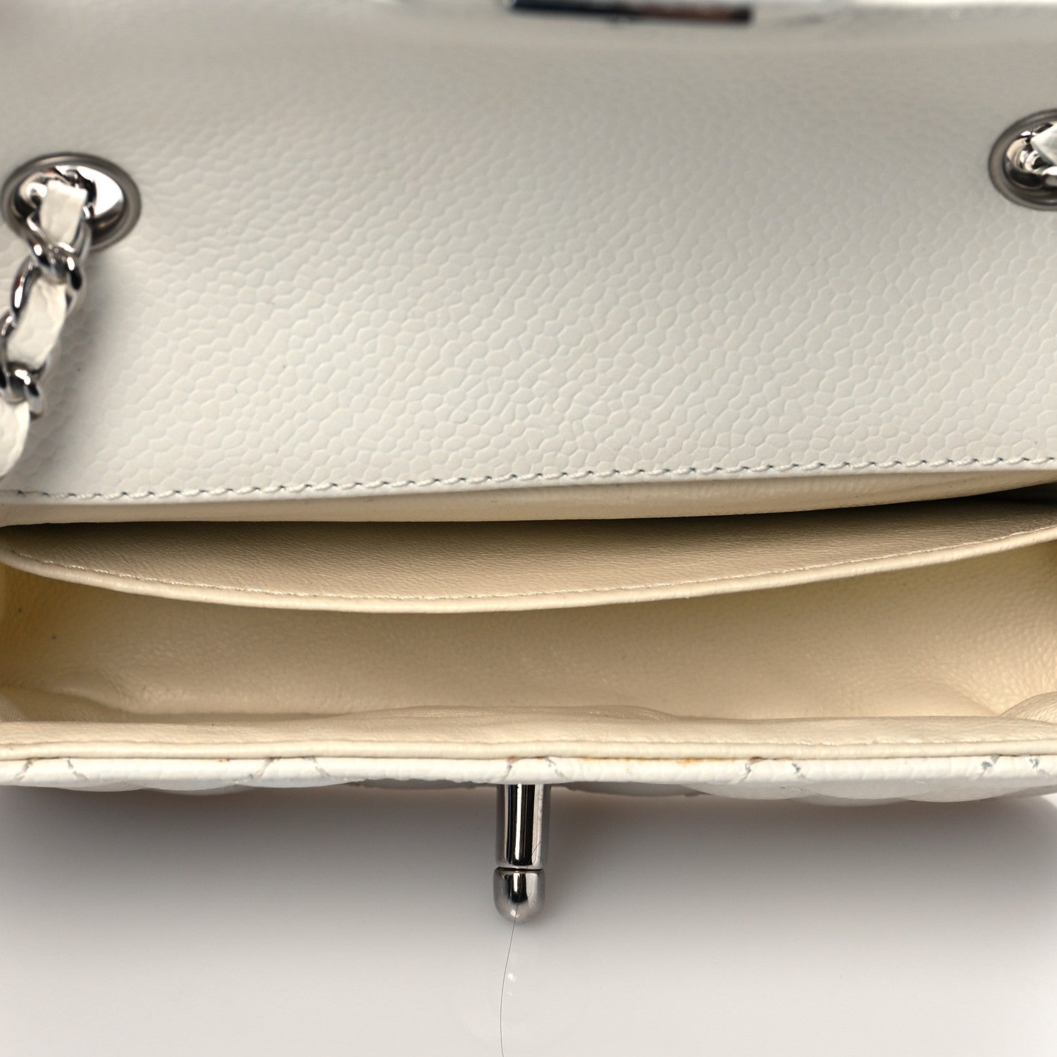 Chanel Caviar Quilted Extra Mini Flap White 5 of 10