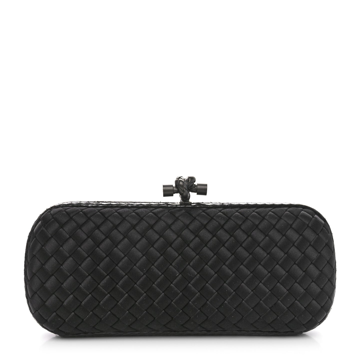 Satin Ayers Intreccio Impero Stretch Knot Clutch Black