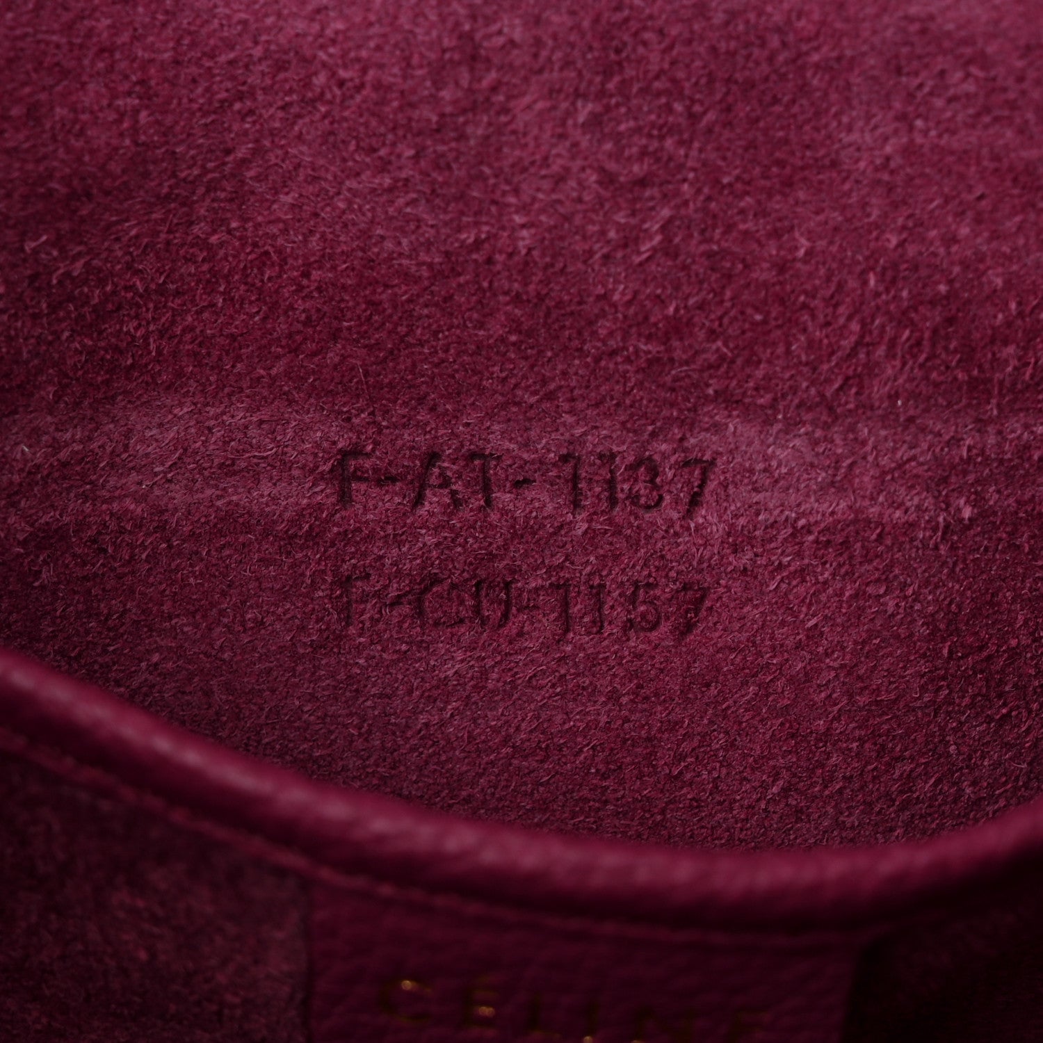 Celine Drummed Calfskin Nano Luggage Plum 6 of 12