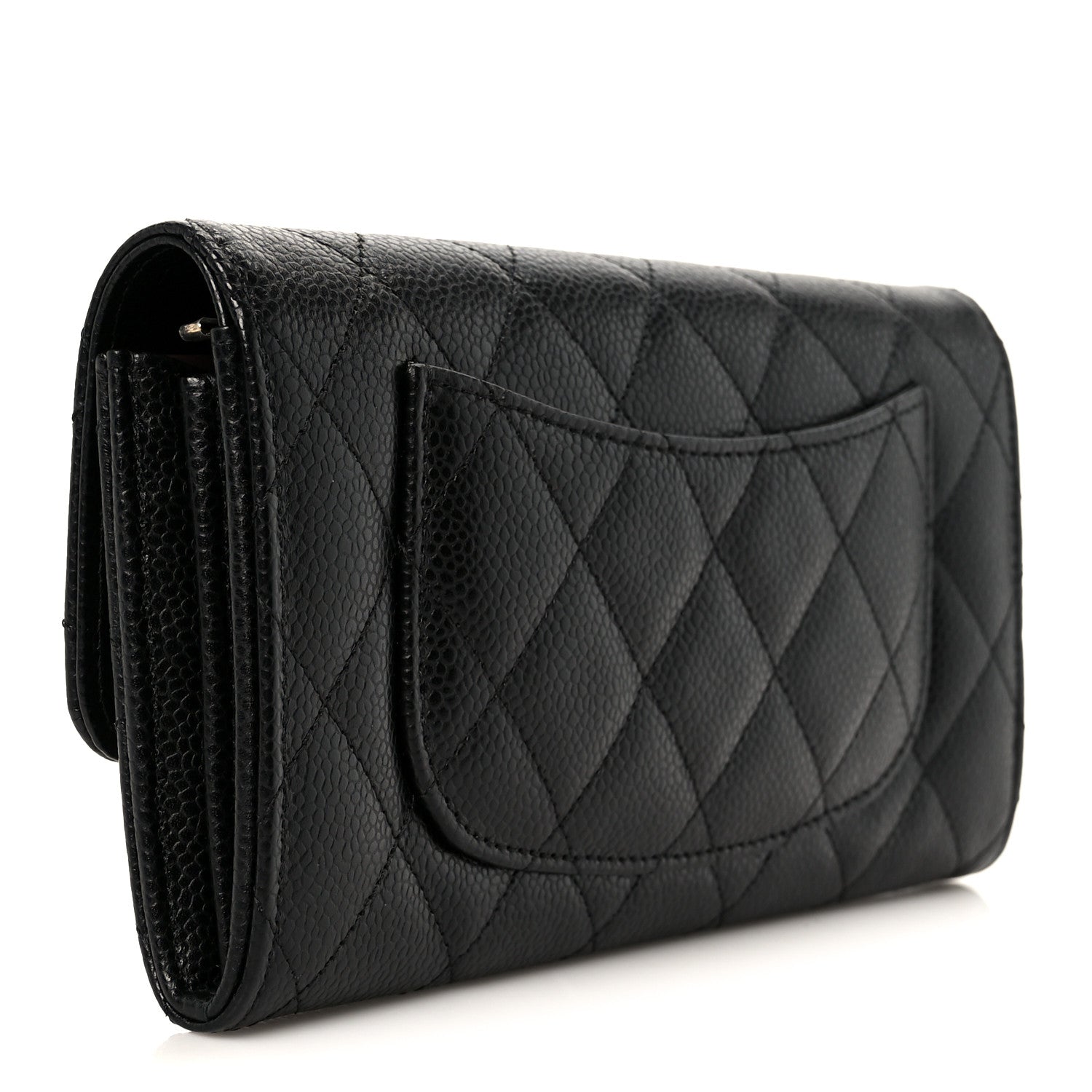 Chanel Caviar Quilted Large Gusset Flap Wallet Black 3 of 10