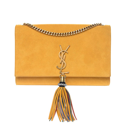 Saint Laurent Suede Medium Classic Monogram Kate Tassel Satchel Saffron Yellow 1 of 16