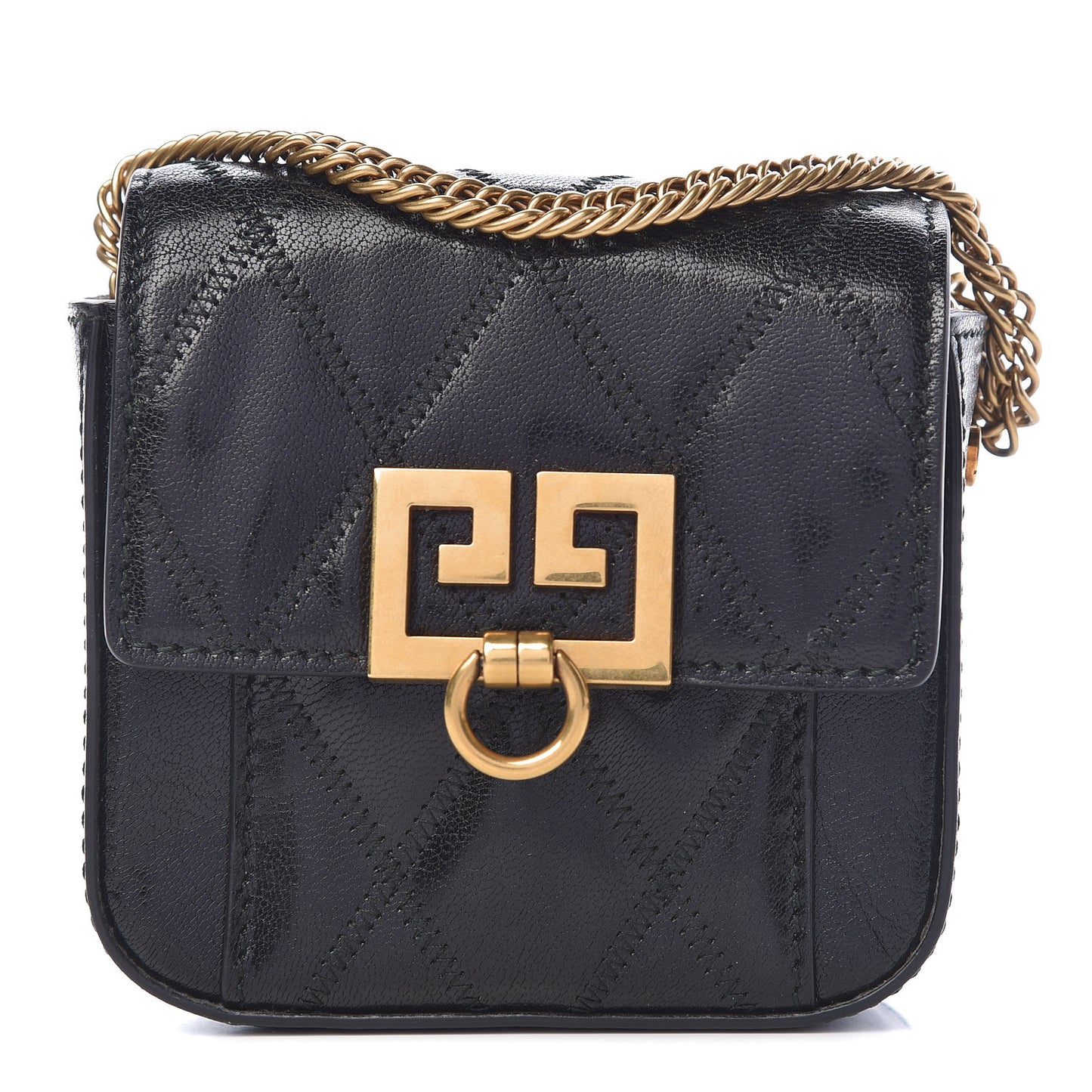 Goatskin Quilted Nano GV3 Bag Black